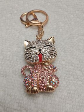 Happy Cat Keychain Bag Charm 3D